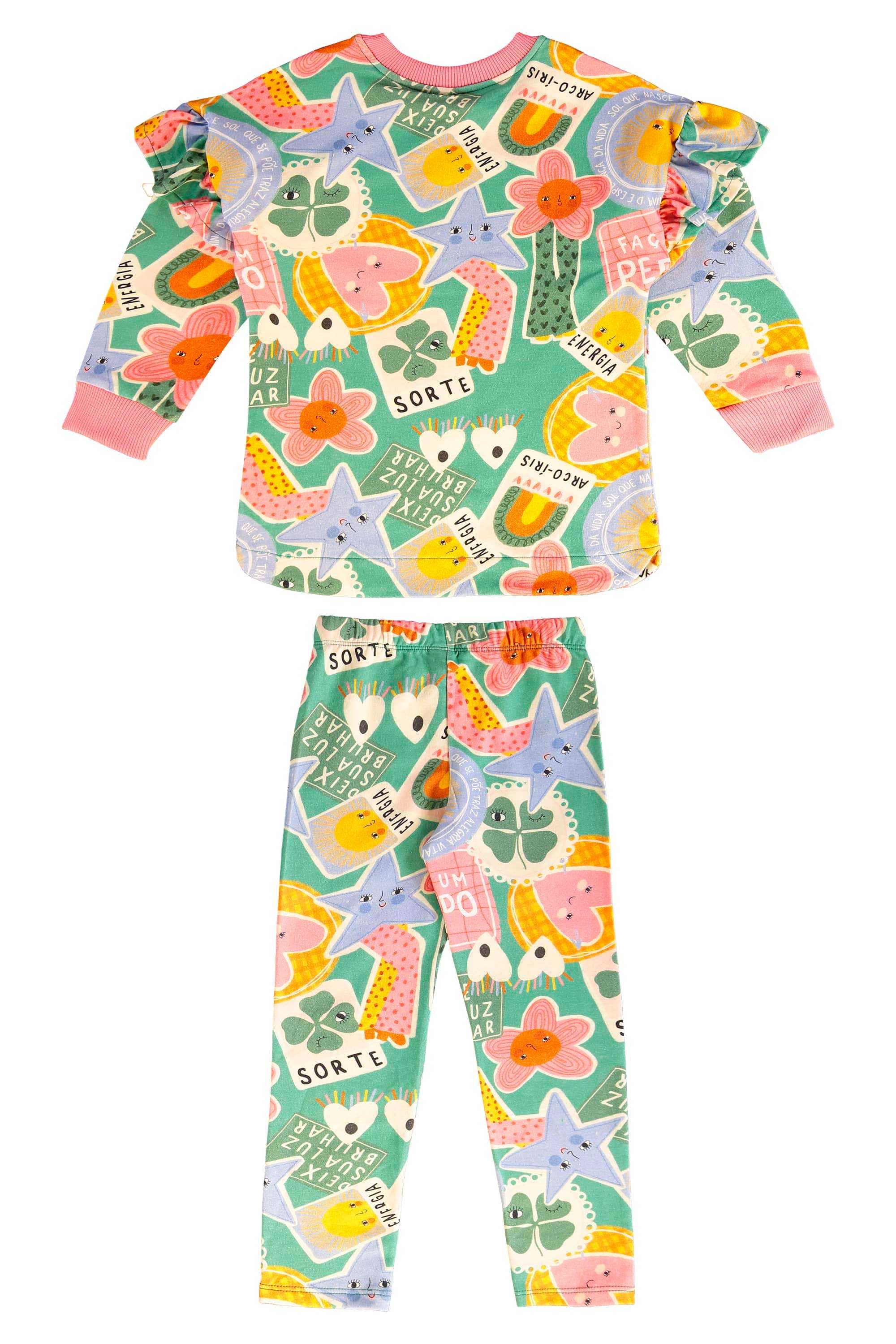 Conjunto Infantil Energia Boa com Blusão e Calça Legging (Verde) Três e Já - Imagem 26